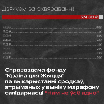 Отчёт фонда «Страна для Жизни» по использованию средств, полученных в результате марафона солидарности «Нам не всё равно»